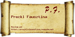 Preckl Fausztina névjegykártya